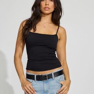 NWT Garage Sleek Scoop Camisole Tank Top Black Cropped